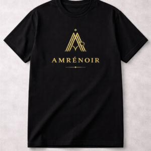 AMRENOIR Signature Black Gold Logo T-Shirt